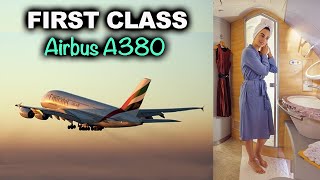 Flying First Class - Airbus A380 Airplane with a Shower Bathroom  |  Emirates Airline