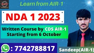 NDA 1 2023 Written Course by Sandeep CDS AIR-1, Ex Maths Lecturer Resonance Kota