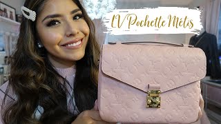 LOUIS VUITTON POCHETTE MÉTIS ROSE POUDRE REVIEW + WHAT FITS INSIDE? | #M44018 | Gisselle Ruby