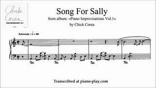 Chick Corea - Song For Sally / Piano Improvisations Vol. 1 1971  (transcription)