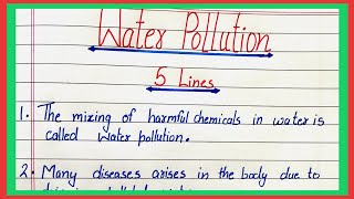 5 lines on water pollution in English | few lines about water pollution | essay on water pollution