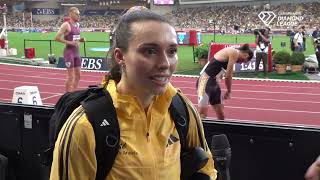 Australia's MACKENZIE LITTLE speaks after Javelin Throw win 64.74m | Monaco Diamond League 2024