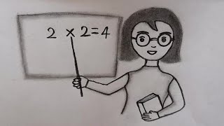 World Teachers Day drawing | Girl drawing | 2x2=4 @TamilNewArt