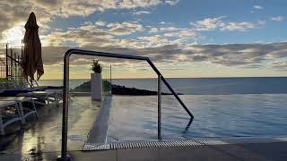 FREE greenscreen background - Infinity pool and sunrise in sunny Tenerife