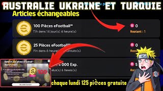 efootball 125 pièces gratuites chaque lundi Konami ajoute 3 nouveau pays😱sur efootball mobile 2024