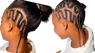 HOW TO: STEP BY STEP ZIGZAG CORNROW/ CORNROW PROTECTIVE STYLE FOR KIDS