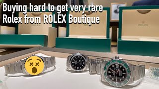 Buying a very rare discontinued Rolex + Submariner Date Starbucks 126610LV Explorer @Rolex Store AD