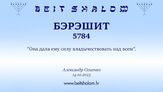 БЭРЭШИТ 5784. "Она дала ему силу владычествовать над всем". (Александр Огиенко 14.10.2023)