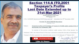 Latest Update Section 114A Taxpayer's profile