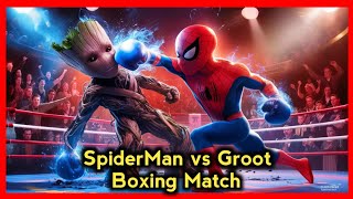 SpiderMan vs Groot BoXing Match Fight Scene 4k 💥💥🥊| MQ CARTOON