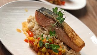 Lachs mit Risotto an Mediterranen Gemüse | Food Factroy | #Fisch