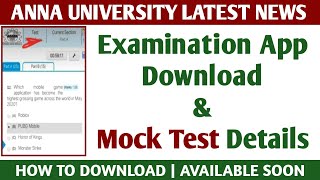 Anna University Latest News! | Mock Test Detail & Online Exam App Download! - Semester Exam Update!