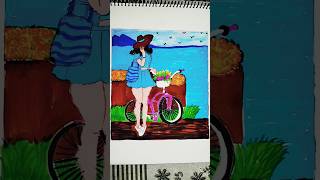 young girl painting 😍😱💁#shorts #painting #art #drawing