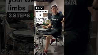 Weak Hand & Foot FIX! ✅Endurance ✅Speed ✅Technique #drumlesson #drummer