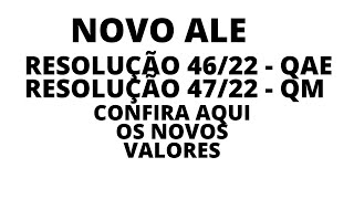 NOVO ALE - VEJA AQUI OS VALORES ATUALIZADOS