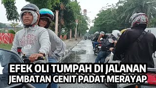 Melintas Gang / Jalan Jembatan Genit Arah Teluk Gong Padat Merayap