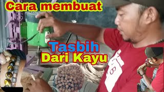 pembuatan tasbih kayu stigi||gelang kayu||kalung kayu