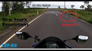 New Years Resolution Ride, almost ran over a Kangaroo...