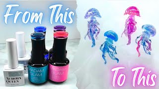 Crystal Jellyfish 3D Nail Charms - How To - DIY- Beginner Friendly