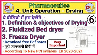 Drying | Definition & Objectives | Fluidized Bed Dryer | Freeze Drying | unit operation