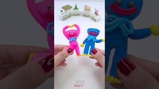 How to make super cute Huggy Wuggy from polymer clay #shorts #huggywuggy  #clayruby #claypolymer