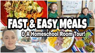 SUPER EASY & DELICIOUS MEALS | Dollar Tree Craft Haul | HOMESCHOOL ROOM TOUR & FIRST DAY OF SCHOOL!