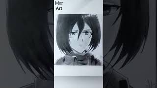 Drawing Mikasa Ackerman [Shingeki no kyojin] #Anime. #Drawing. #Art. #Shorts