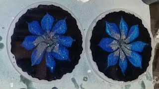 How To Make Bluestar Flower Coasters | Resin Art | Yummy sparkles!