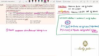 104. GATE-2017-DBMS(Safe Query) Question and it's detailed solution...