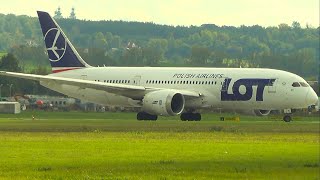 LOT Polish Airlines 787-8 Dreamliner take off from Krakow to Chicago (KRK-ORD)