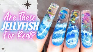 Aquarium Nails With Moving Jellyfish! DIY Tutorial Part 2