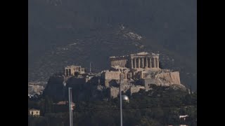 Viewing historic buildings in Athens from Petrou Ralli Avenue