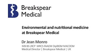 Dr Jean Monro | Environmental and nutritional medicine at Breakspear Medical