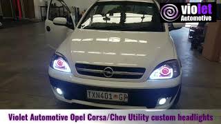 Opel Corsa / Chev Utility headlights custom built by Violet Automotive