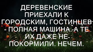 Деревенские приехали к городским, привезли полную машину гостинцев. А те их даже не покормили. Неч