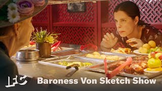 Buffets Are A Battlefield 🍤 Baroness von Sketch Show | IFC