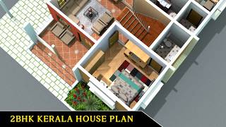 Kerala Style 2 Bedroom House Design With Car Parking Plan #ghar #kerala #home