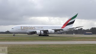 Emirates A380-842 arrival at Christchurch Airport 1 August 2024 (EK412) A6-EVM