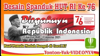 desain spanduk hut ri ke 76 di coreldraw x7