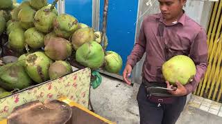 This guy is amazing, he has a beautiful coconut cutting skill | Amazing Coconut Cutting Skills