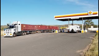 Roadtrain trucks at Australian Roadhouses