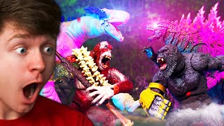 Reacting to GODZILLA x KONG the FINAL BATTLE! (Stop Motion)