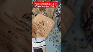 PAPA UNBOXES HIS FATHER'S DAY SURPRISE🎉 #happyfathersday #surprise #myntra #unboxing #viral #shorts