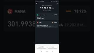 ingreso $7800 a Bitso para comprar más Mana. 01 dic 2021