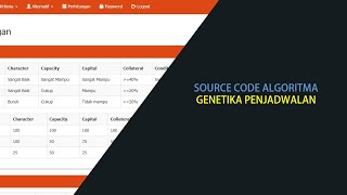 Source Code Algoritma Genetika Penjadwalan dengan PHP atau Codeignitier | Demo Program