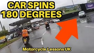 Car spins 180 degrees: drive to the conditions!