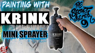 painting with the KRINK Mini Sprayer . Graffiti name exchange #9 (black and white)