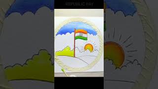 Republic Day Drawing 🇮🇳 drawing with Ear buds #shorts  #painting #viral #republicday