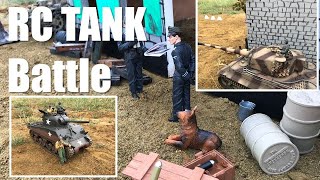 RC Tank battle with Tiger 1 - Panzer 4 - Sherman tank