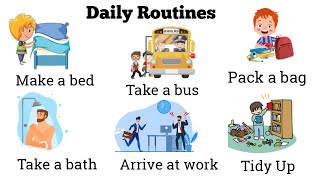 Daily Routines in English | My Daily Routines Vocabulary With Sentence